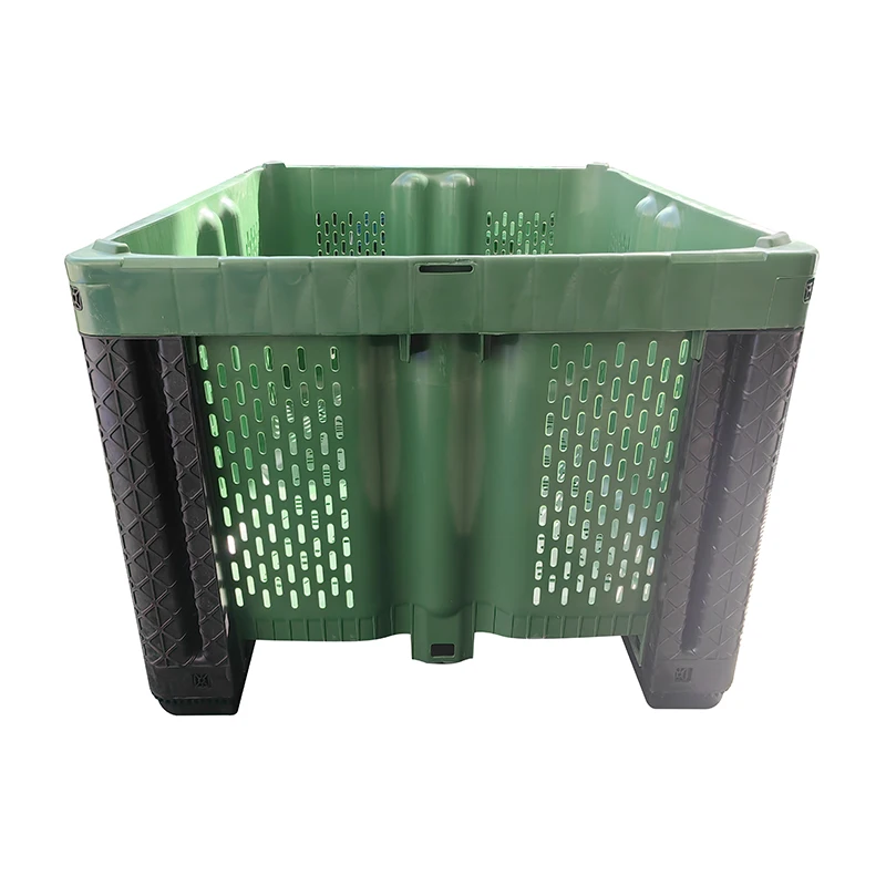 Heavy Duty Large Green Food Grade Waterproof Bulk Storage Logistics  Container Plastic Pallet Box