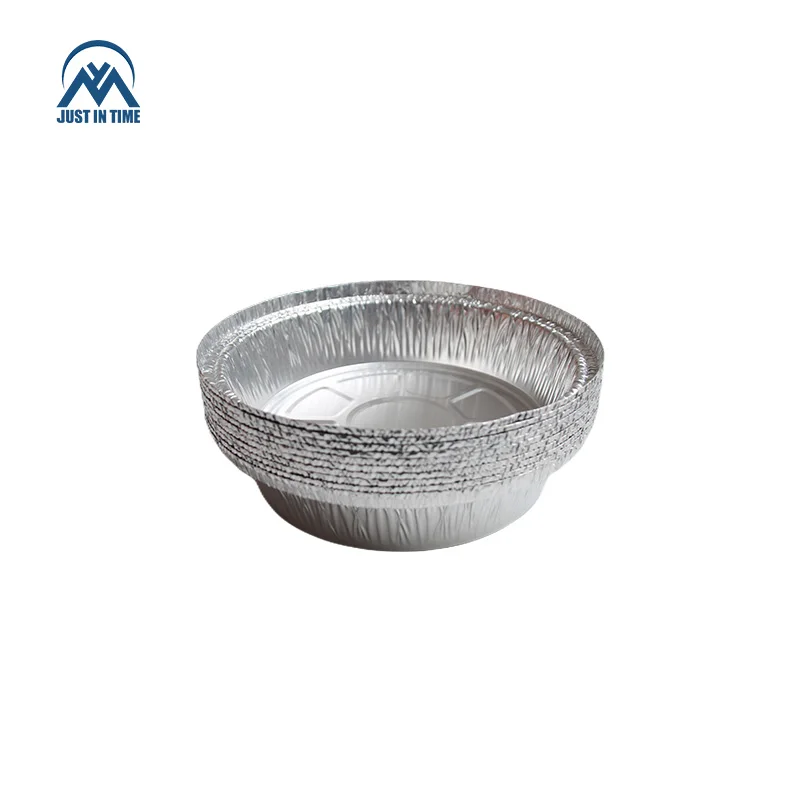 Export Aluminum Foil Tray Container Plate Pizza Pan Baking Disposable Food Packaging Aluminum Foil Round 9 Inch Customize Takeaway Food Free Offer Accept