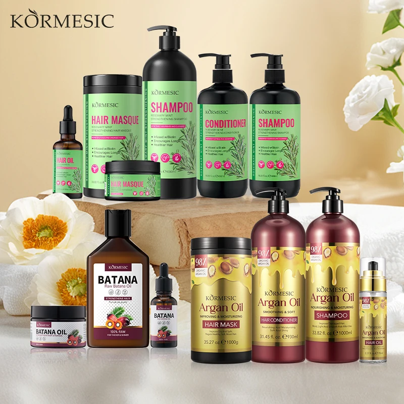 Halal KORMESIC Wholesale Collagen Keratin Rosemary Mint Batana Argan Oil Shampoo Hair Mask Series Repair Soft Hair Care
