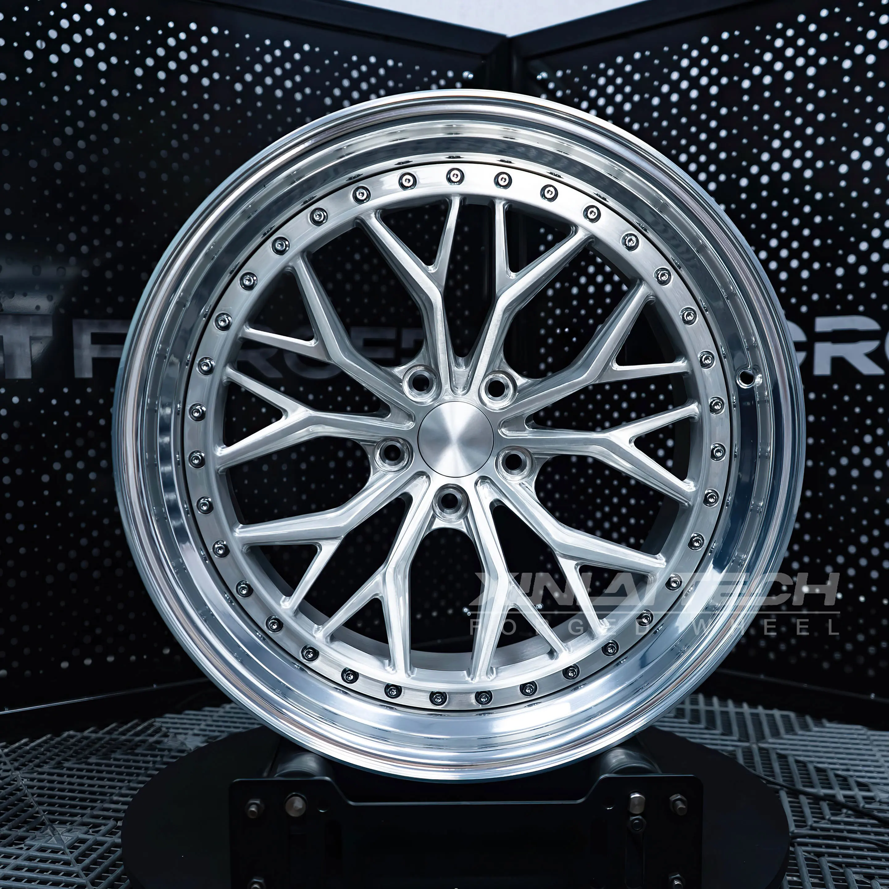 XL Silver Brushed 2 Piece Forged Wheels 5x100 5x114.3 5x120 Aluminum Alloy Rims for Sports Car Racing Custom Wheels - Image 2
