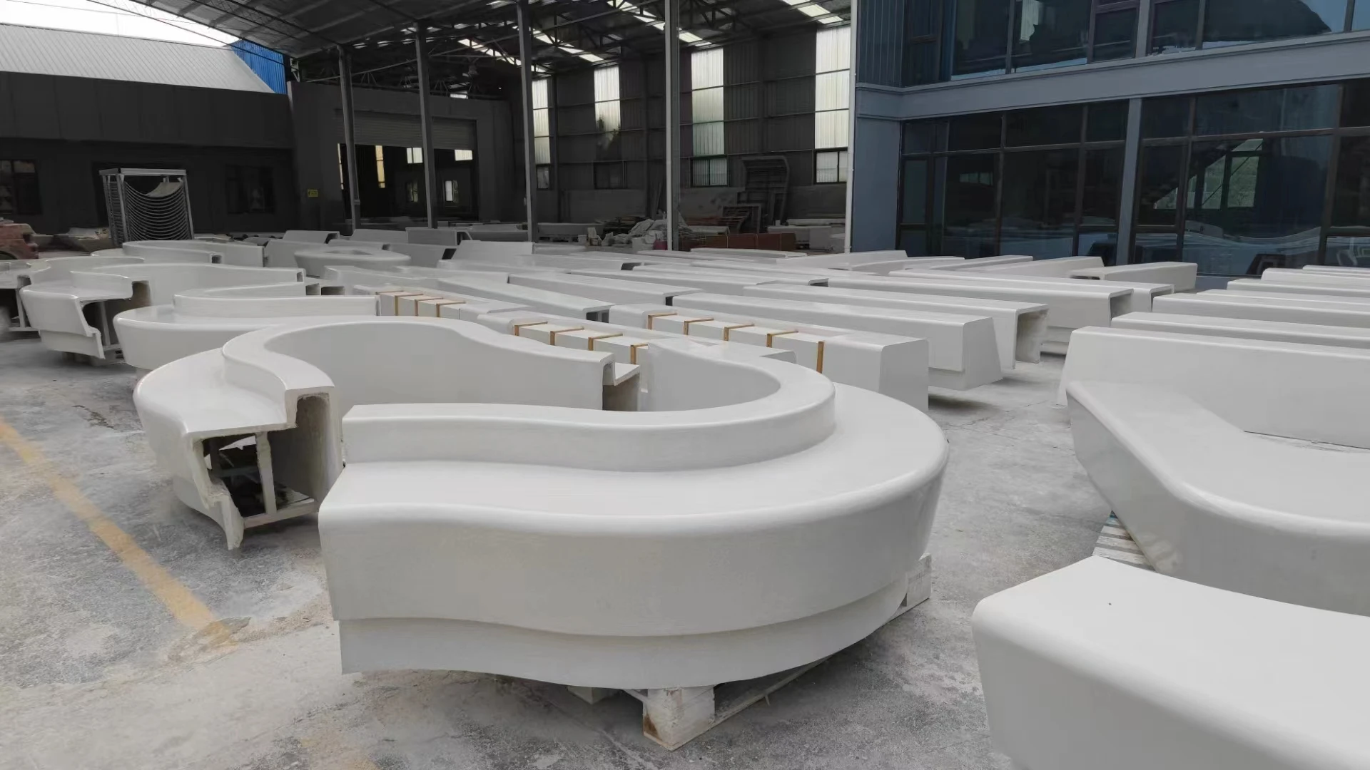 Customized GRC Concrete Overlay Garden Process  Balustrades & Handrails