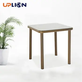 Uplion New Arrival Outdoor Garden Furniture Aluminum Bistro Cafe Balcony Bamboo Dining Outdoor Table