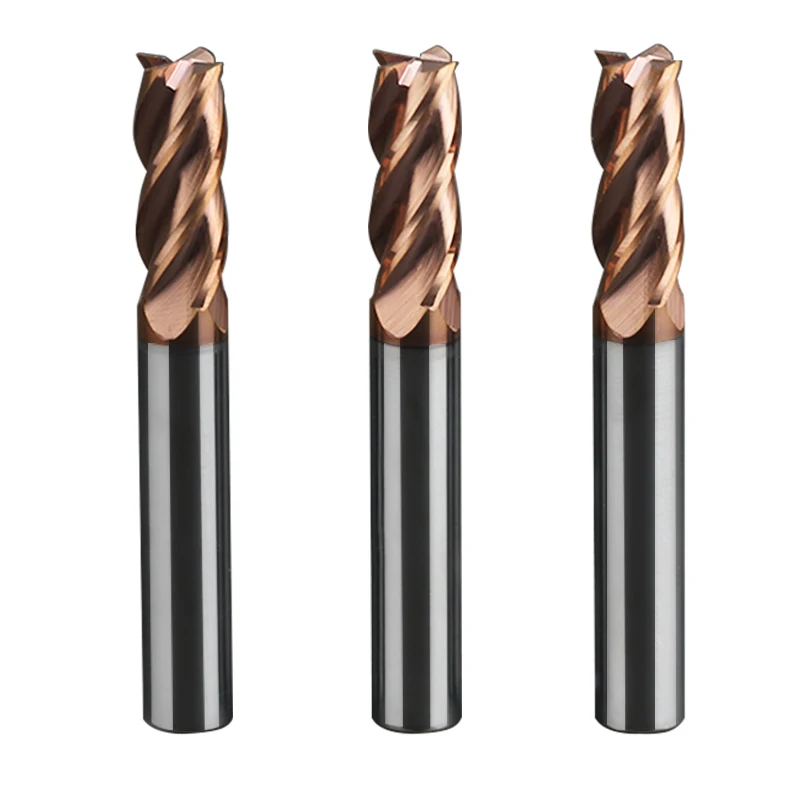 Bronze TIN Coated CNC Carbide 4-Flute End Mill Wear-Resistant for Stainless Steel High Efficiency OEM/ODM