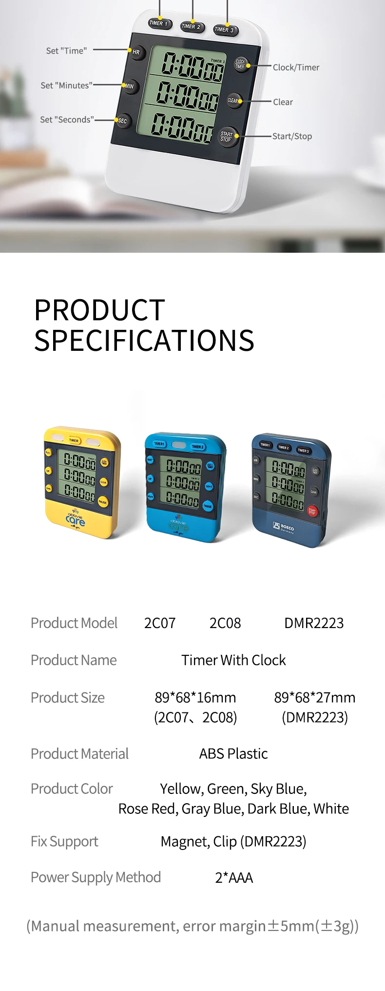 Digital Multifunctional Timer - Countdown & Set Time Reminder