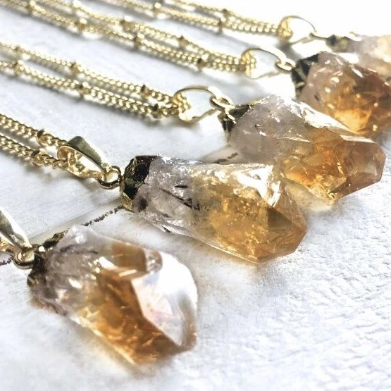 Bd-a1261 Luxury Gold Citrine Necklace 