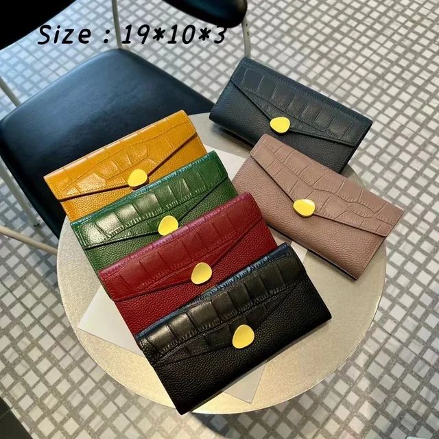 Wholesale Fashion Luxury Women Crocodile Pattern Coin Purse Ladies Leather Long Wallet