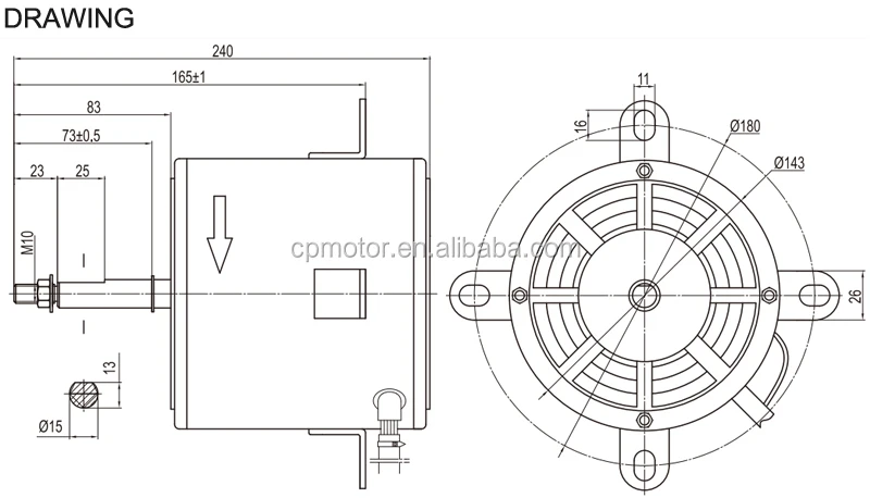 220V asynchronous motors Low Air Source Heat Pump Water Heater fan motor