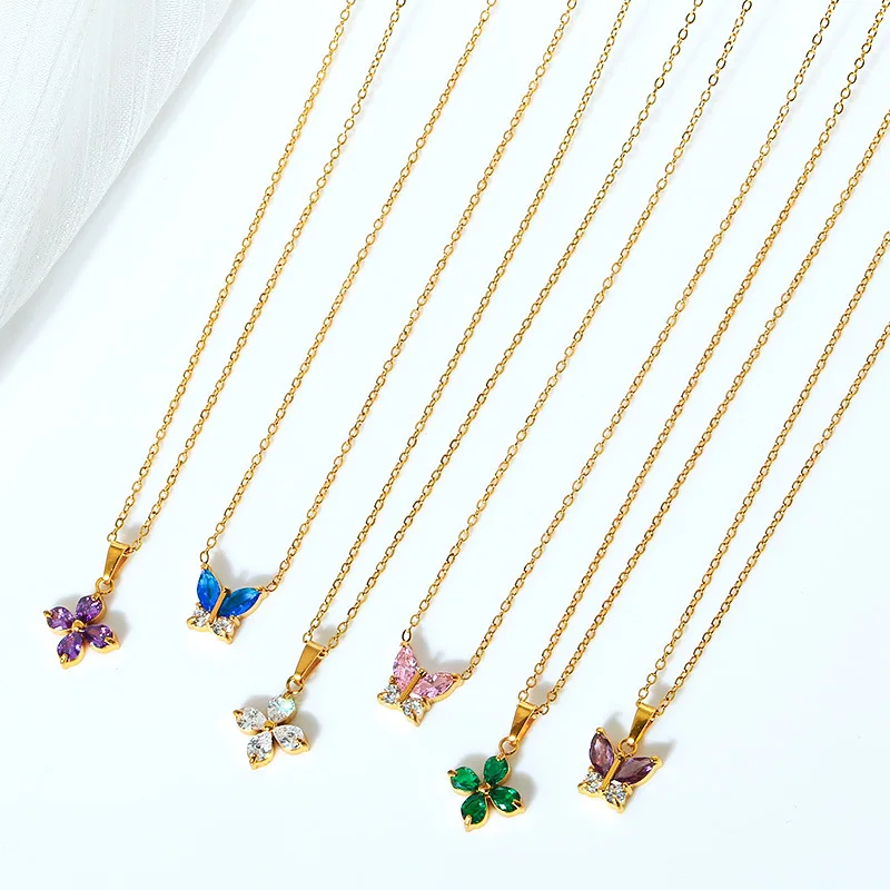 18K Gold Plated Teardrop Cubic Zircon Necklace