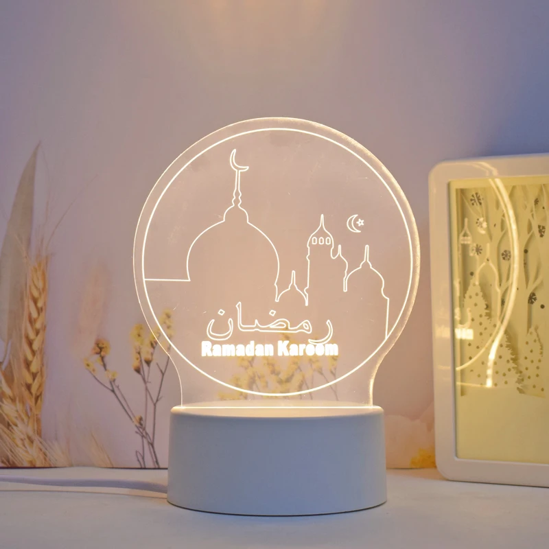 Eid 2022 Mubarak LED Light Muslim Ramadan Lights Moon Lights Room Ornaments Party Gift Decoration