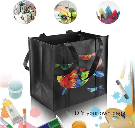 Custom Promotional Reusable Non Woven Bag Folding Reusable Foldable Shopping Grocery Tote Bags with Logos Printed Reusable supplier