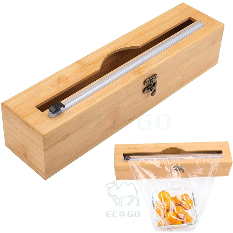 Bamboo Plastic Wrap Cutter,Reusable Bamboo Foil And Plastic Wrap