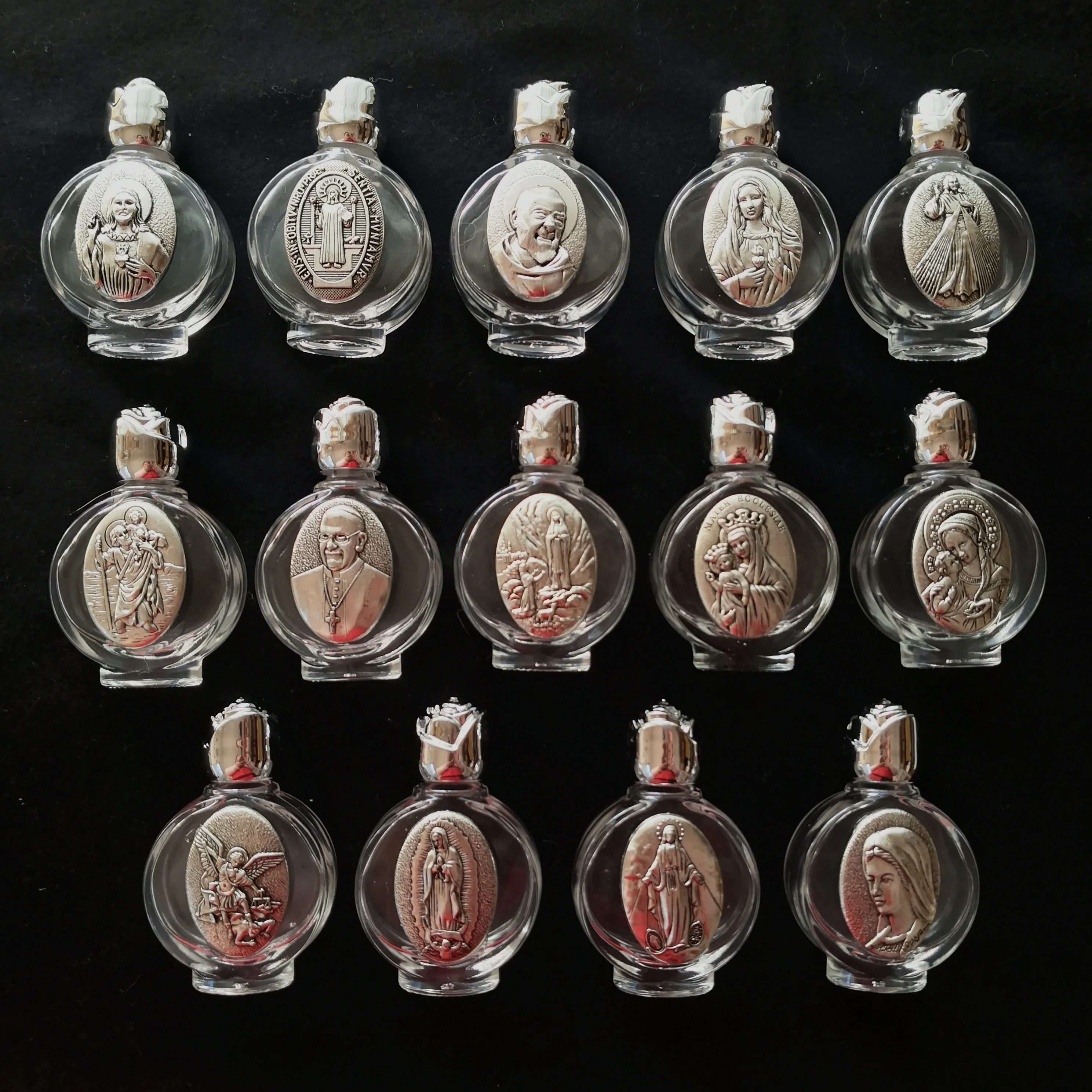 15 мл католическая религиозная стеклянная Священная бутылка для воды с пластиковой крышкой в виде розы для крещения рекламные подарки