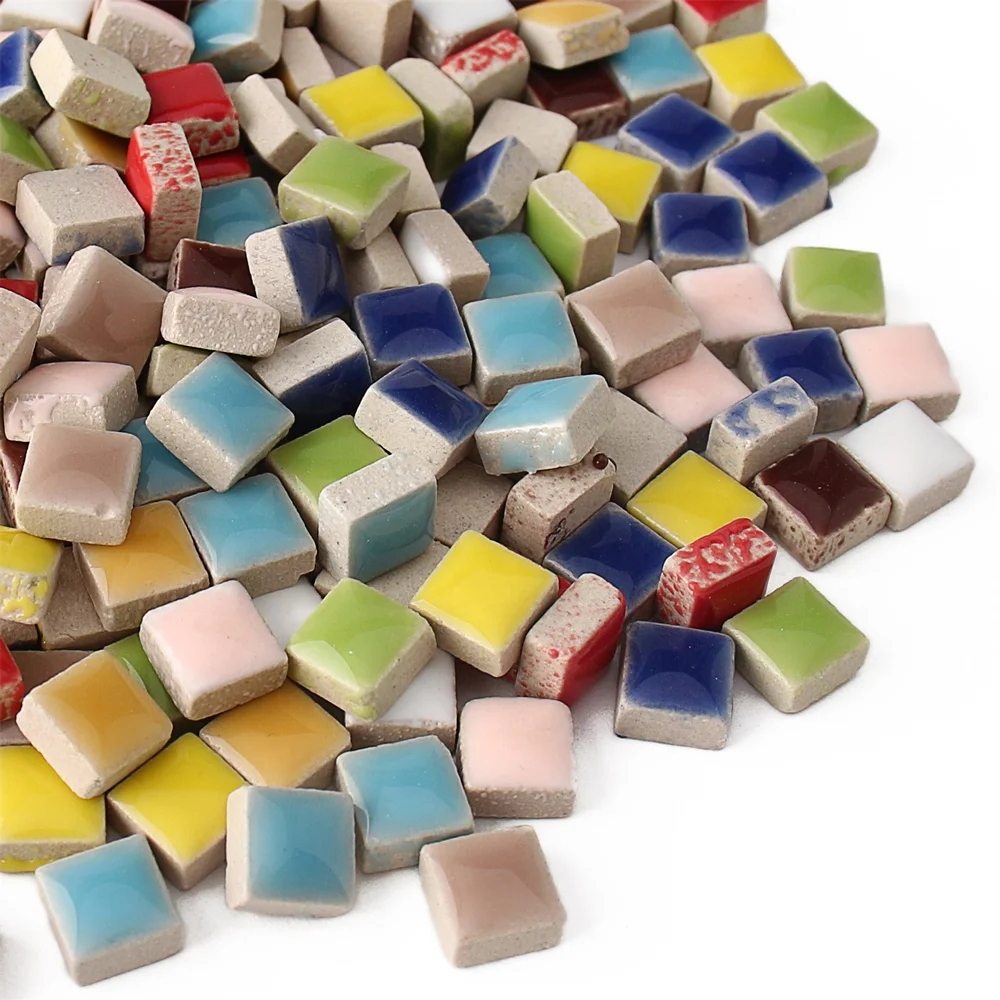 China Cheap Price Micro square Glazed Loose Colorful Ceramic Diy Craft Art Mosaic Tiles