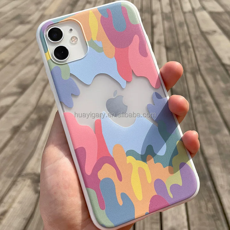 2021TPU mobile phone case plate ball ovation, rainbow color printing,TPU  phone case  For iPhone 11 12  women phone case luxury