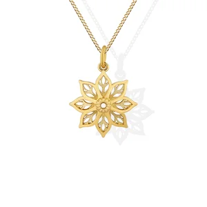 Fashion Necklace Accessories Hollow Out Flower Pendant 18k Gold Plated Chokers Pendant for Women