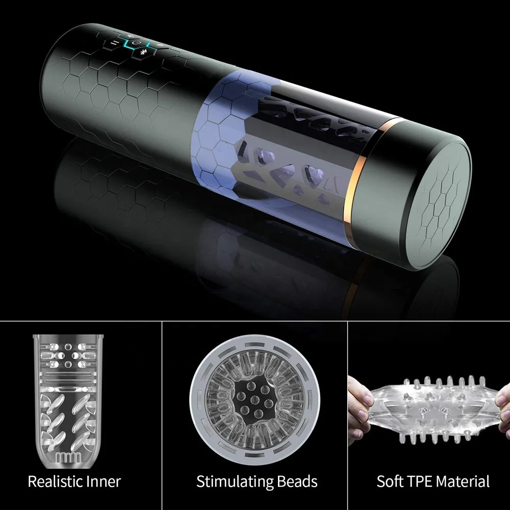 Interactive Electric Masturbator Automatic Piston Telescopic Rotation Male Masturbator with 3D Realistic Vagina