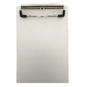 Custom Logo A4 A5 Gold Stainless Steel Menu Folder Clip Board Multifunction Metal Menu Clipboard