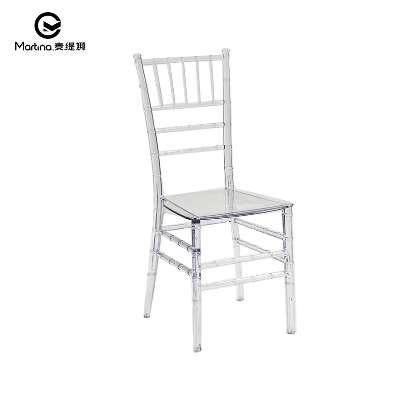 Wholesale Chiavari Transparent Plastic Chair Crystal Resin Clear Hotel Wedding Outdoor Furniture Manufacturer's Direct Supply