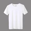 Solid color short sleeve round neck white