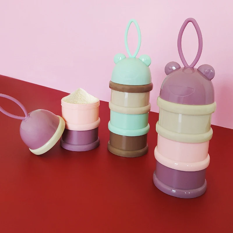 Layered Storage and Portable Milk Powder Box for Baby Outdoors