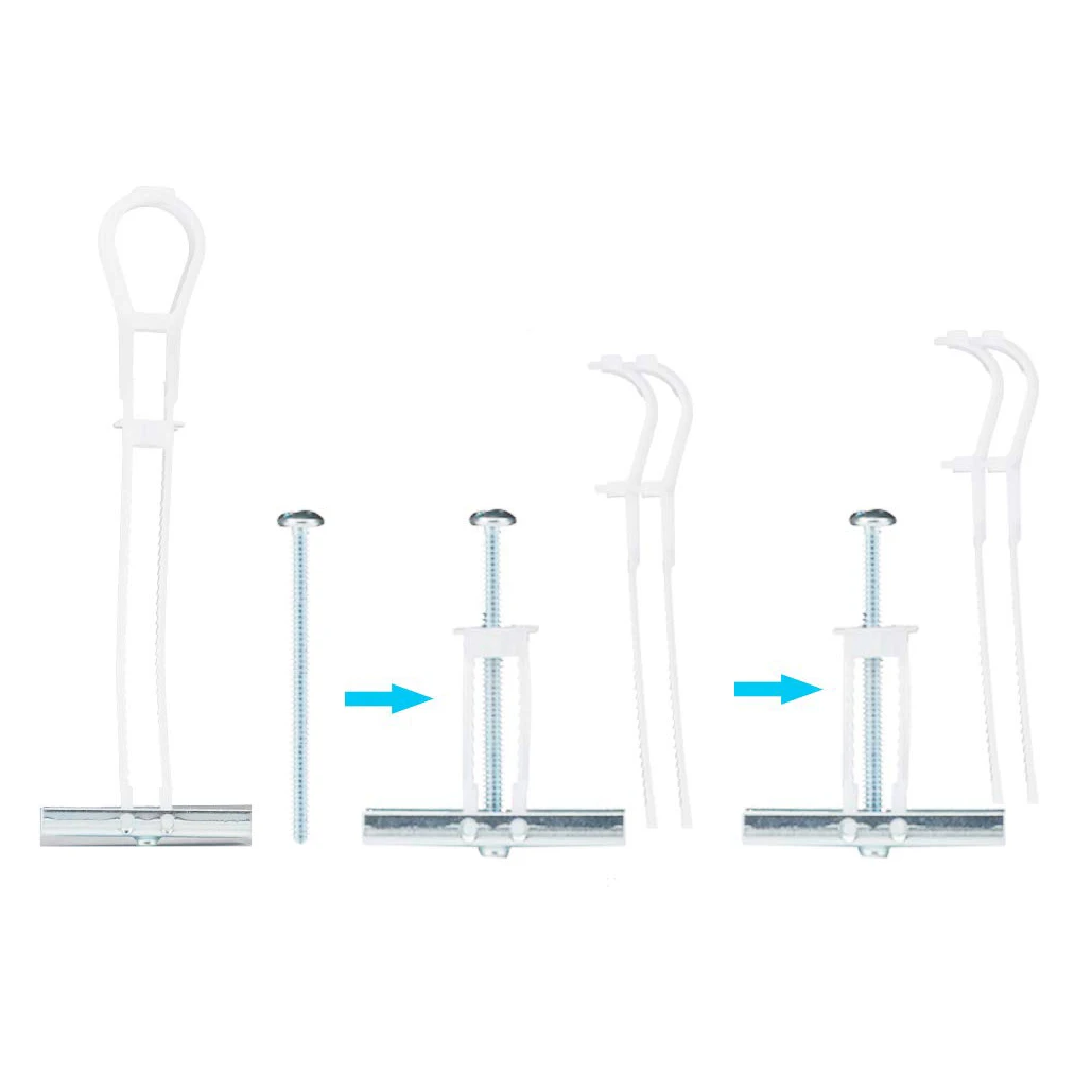 Good Quality 1/4" 3/16" 3/16 10 X 21/2 Inch Strap Zip Snap Toggle Drywall Anchor With Screws