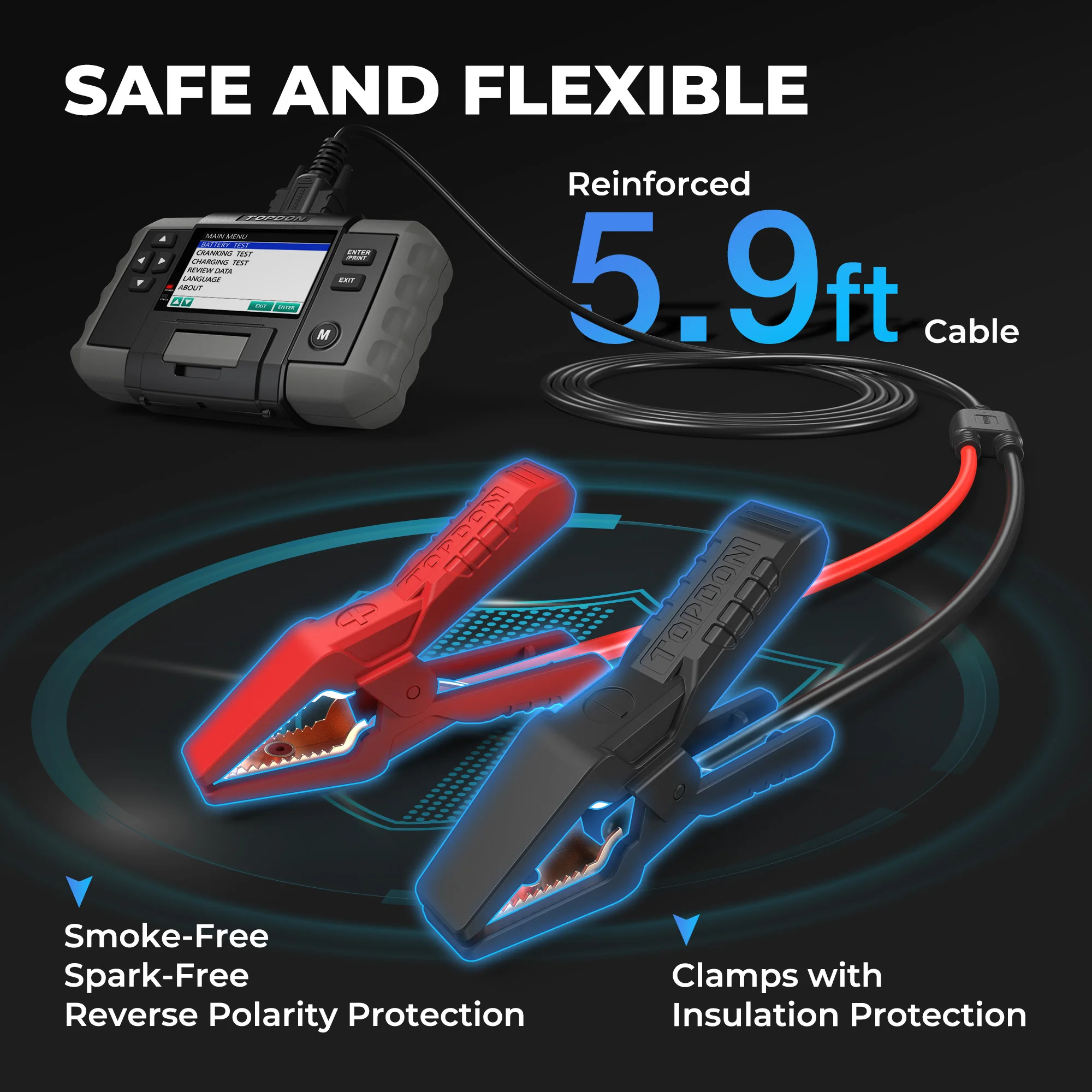 TOPDON BT600 Новое поступление 12V 24V Автомобильное ведро автомобильного аккумулятора tetser анализатор с Bulit в термопринтер