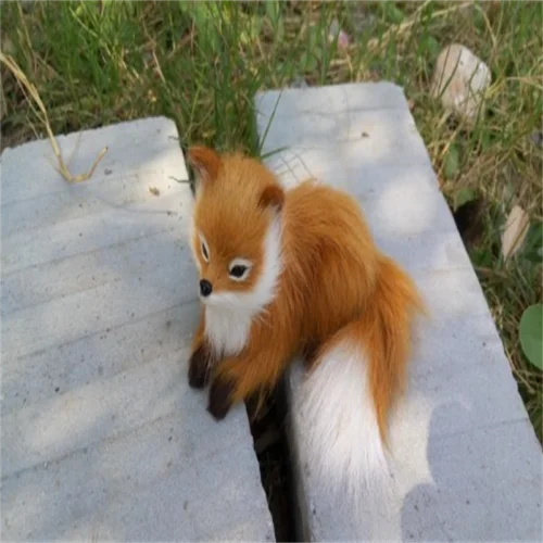 かわいいリアルなキツネぬいぐるみキッズ家の装飾ギフト庭に座っ