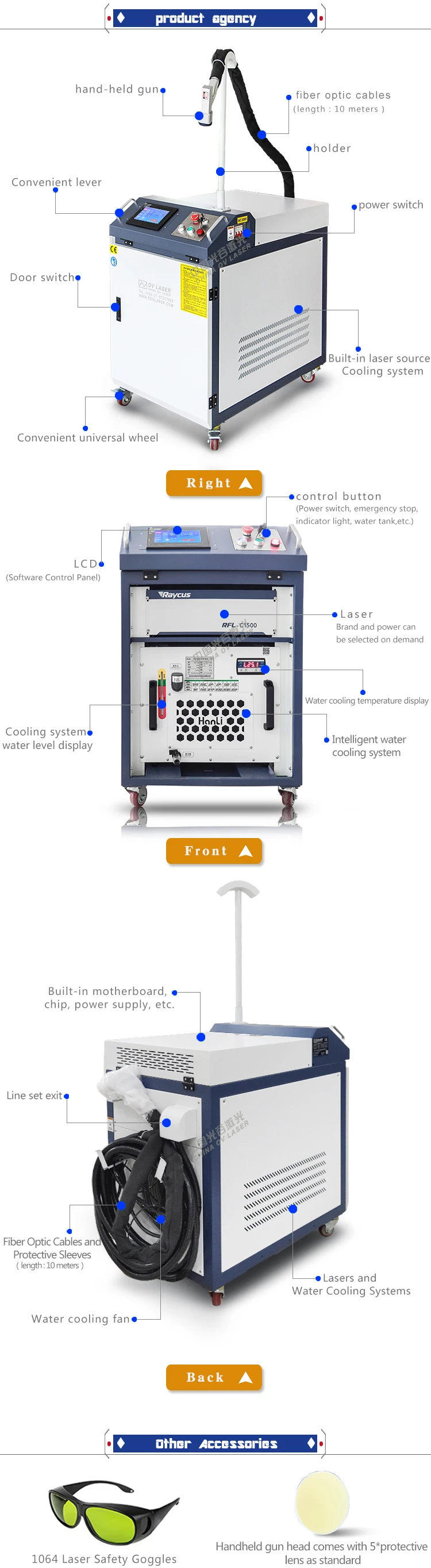 1500W laser cleaning machine continuous fiber laser rust removal machine for rust remove