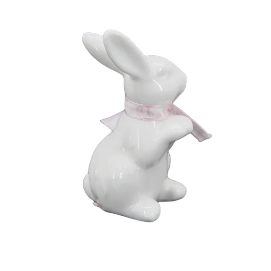 Factory OEM Custom Easter Rabbit Ceramics Decorative Bunny Ornaments Standing