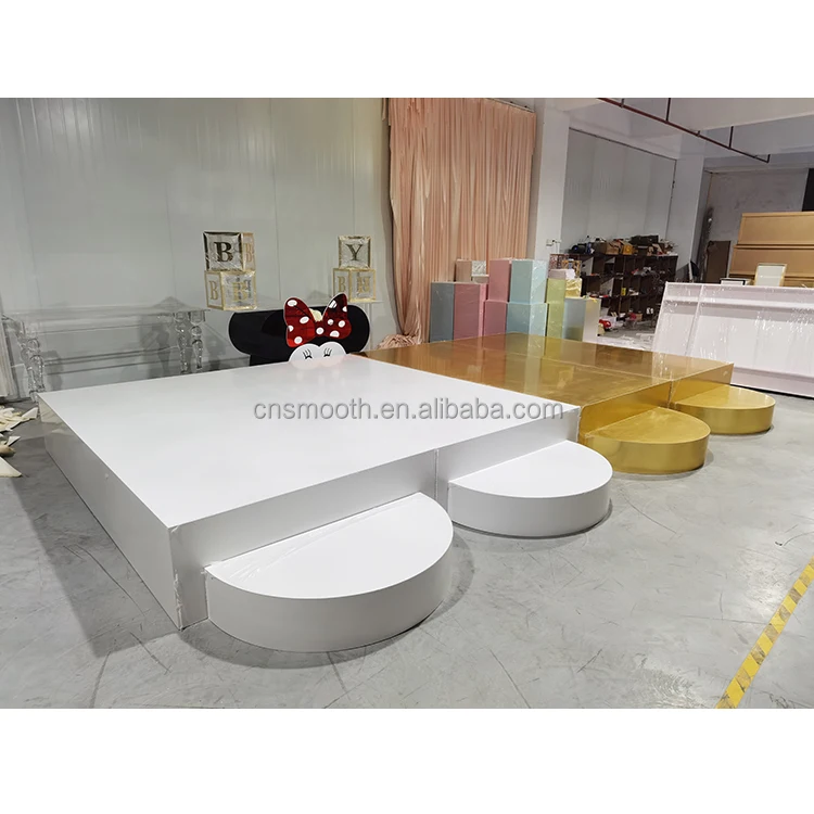 Fashion Stage Platform High-density Pvc+acrylic Cheap Wedding Stage Dance  Floor Backdrop Decoration