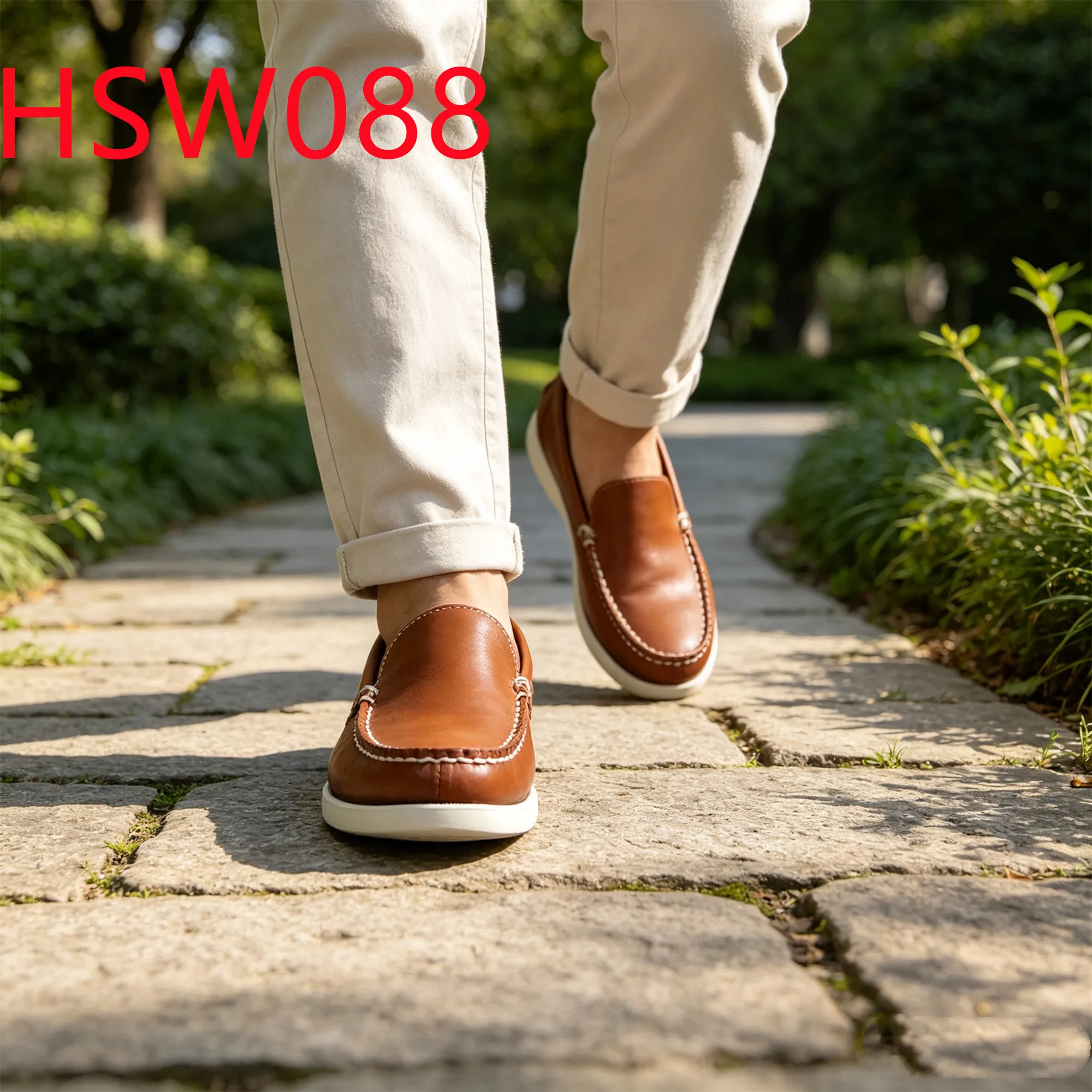 HY,Urban Wandering Non-irritating Pull-on Hua Singh Boat Shoes Full Natural Cow Leather Brown Moccasins Shoes in Spain HSW088