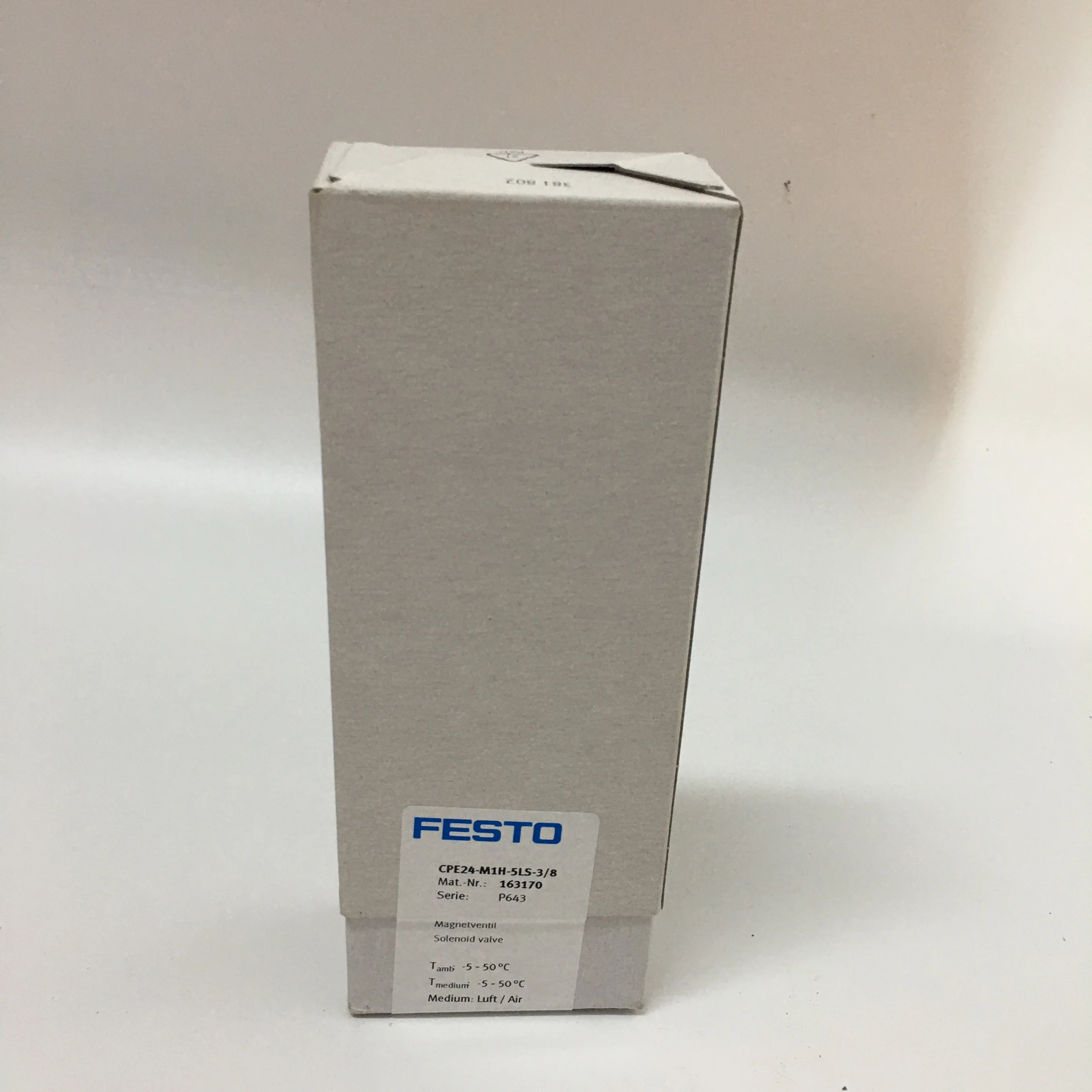 FESTO Solenoid Valve CPE24-M1H-5LS-3/8 FESTO Solenoid Valve CPE24-M1H-5LS-3/8