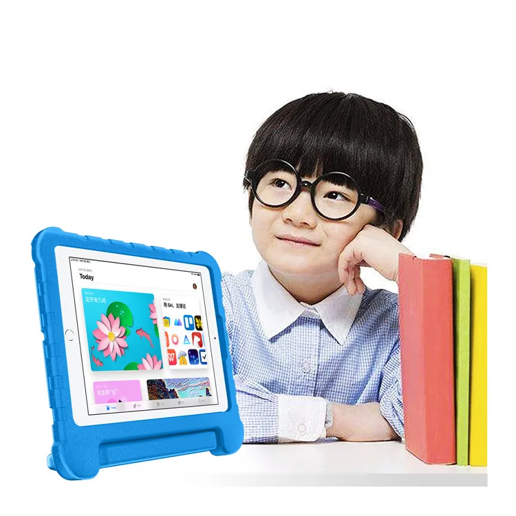 product laudtec cartoon eva shockproof blue kids eva tablet cover case for ipad 10th gen air 4 5 109 inch case with handle-3
