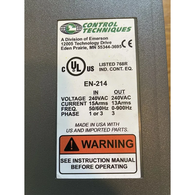 New Original Emerson CONTROL TECHNIQUES EN-214 SERVO DRIVE EN-214-00-000