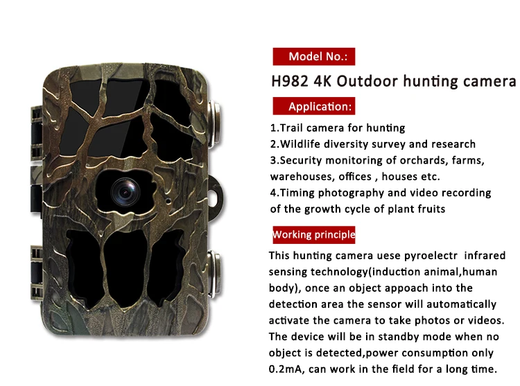 New Arrival 4K Hunting Camera 20MP 2.4 Inch TFT LCD IP66 Waterproof