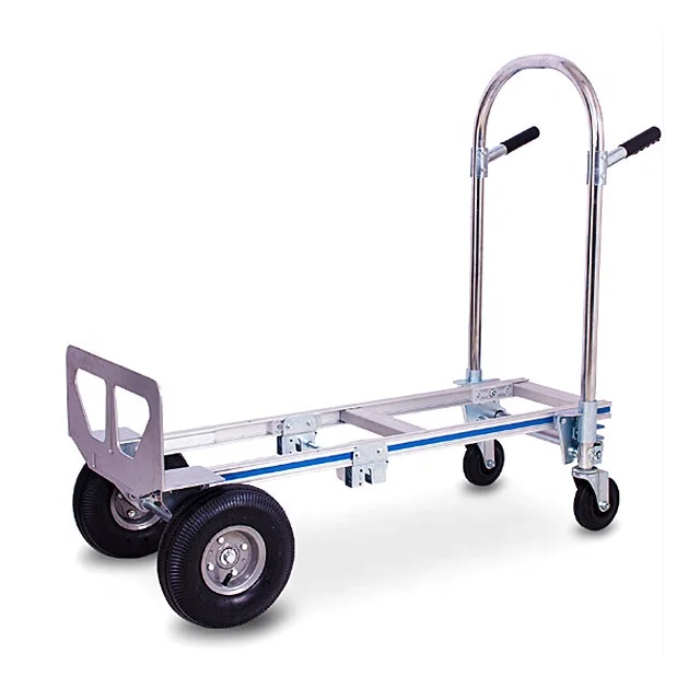 Heavy Duty Aluminum Four-Wheel Shopping Cart Convertible Multi-Functional Hand Trolley Foldable Platform OEM Supported for