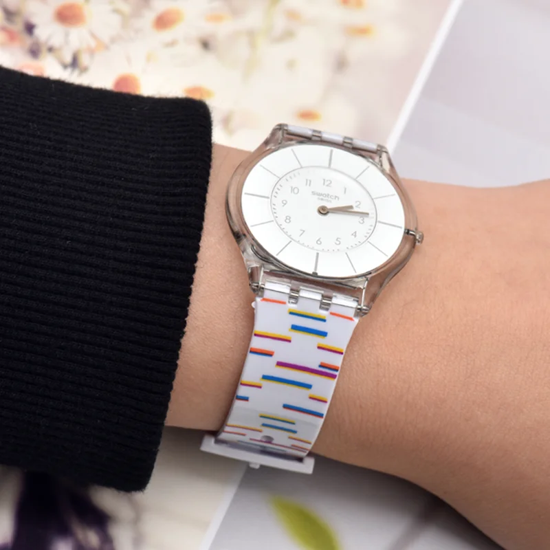 16mm 17mm 19mm Rubber Replace Bracelet Watch Strap Colorful Silicone  Watchband for Swatch Watch