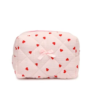 Popular Embroidery Clutch Bags Travel Cosmetic Storage Bag Cosmetic Bag Travel Toiletry Organizer Quilted Cotton Makeup Bag