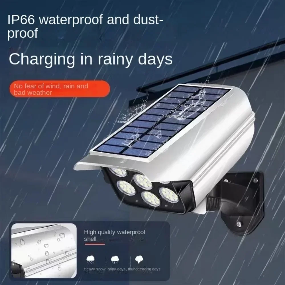 Remote Control Solar Sensor Light Simulation Surveillance Camera LED  Light Outdoor Wall Lights for Garden Street
