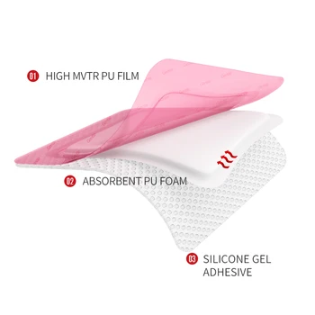 Pansements Silicone 5x5 Cm - Lot De 8 - Anti-adhésifs, Respirants - Pour Escarres, Plaies, Protection Peau - 10