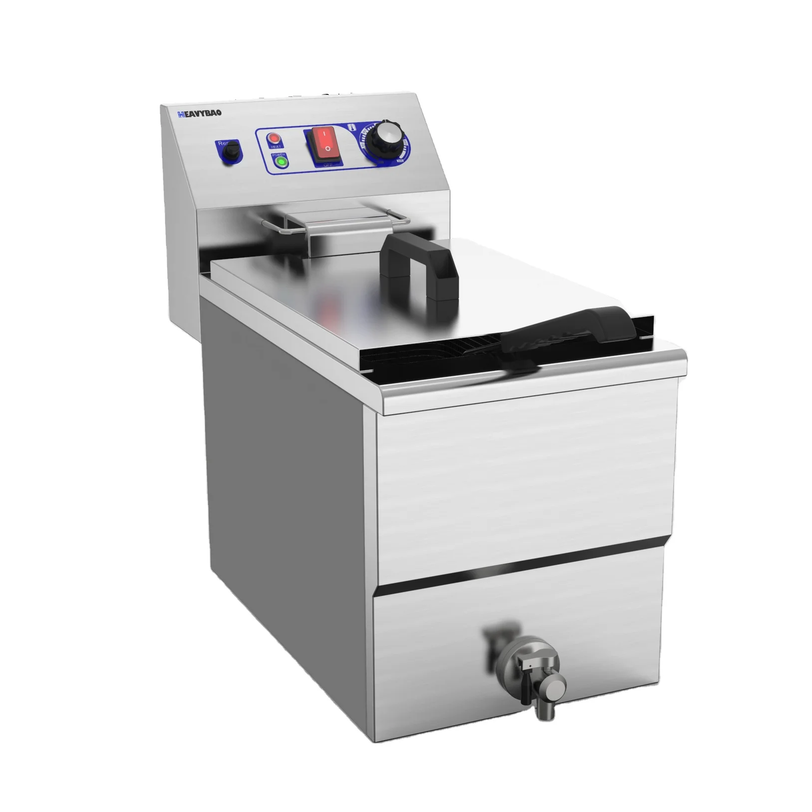 Heavybao Commercial Electric Deep Fryer 8L 3000W for Restaurants French Fries Machine with Food Grade Stainless Steel