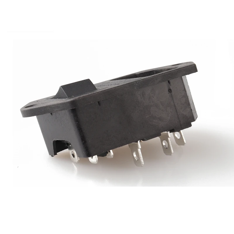 AC Power Socket With Lock Screw Female 3pin Power Socket With Fuse Black Rocker Switch