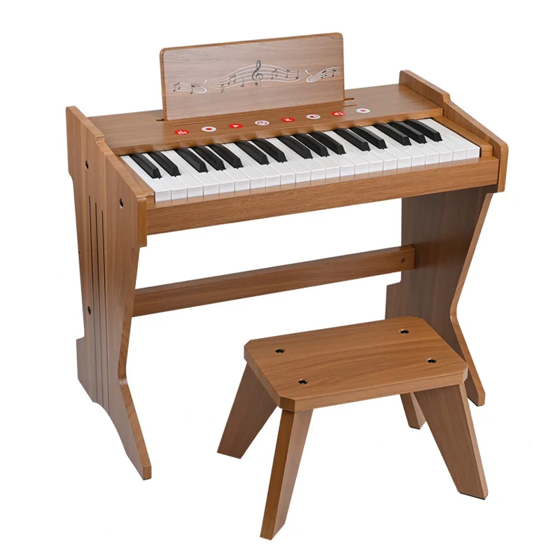 High Quality 37-Keys Wooden Piano Instrument Educational Musical Toys for Kids Children's Learning Model Guitar Set