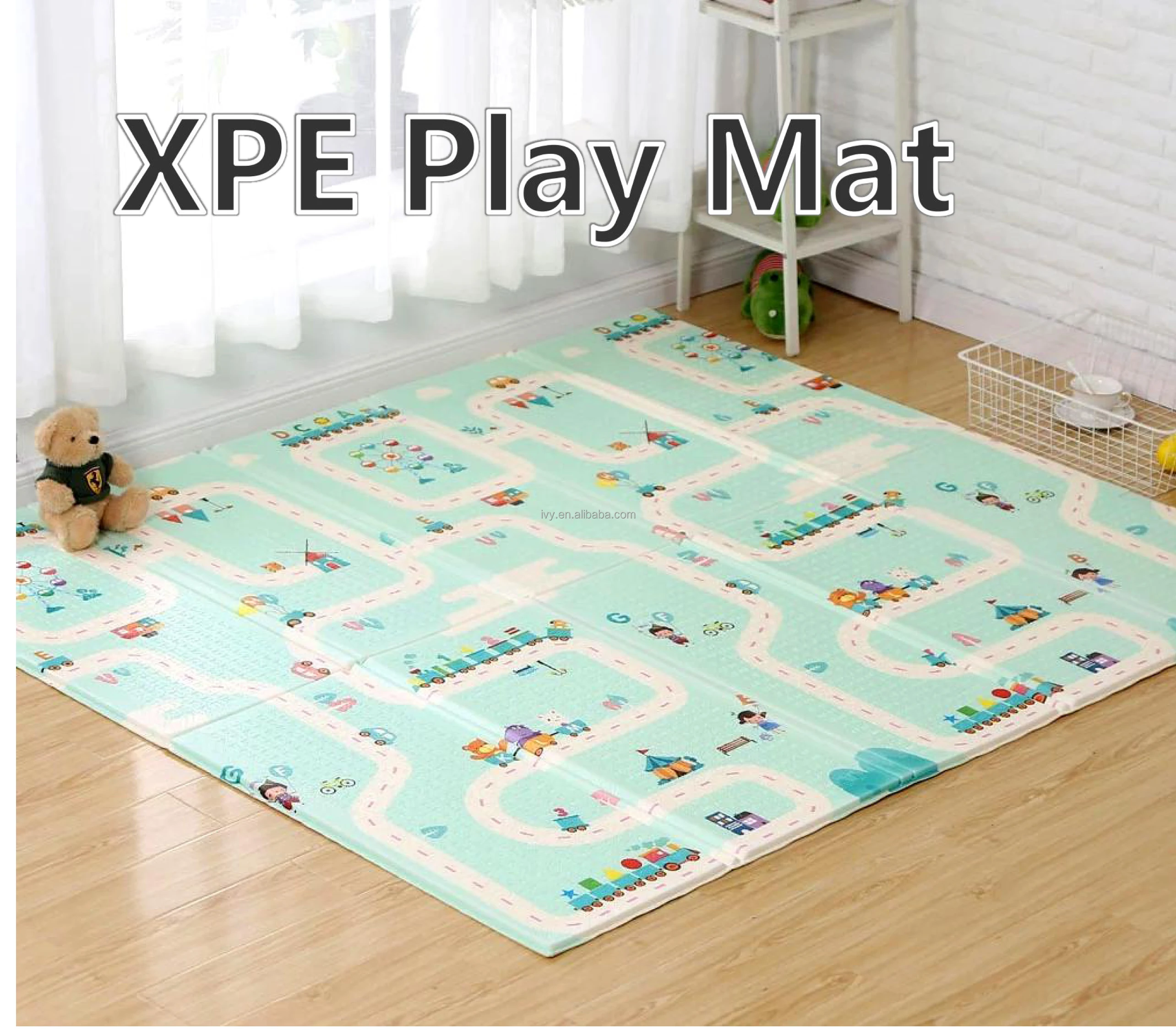 IVY Foldable Children Crawling Mat Double-sided Waterproof Room Decor Soft Foam Kids Rug Carpet Large Baby Play Mat factory