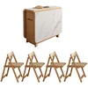 Mesa de comedor de losa blanca + 4 sillas (opciones de dos colores)