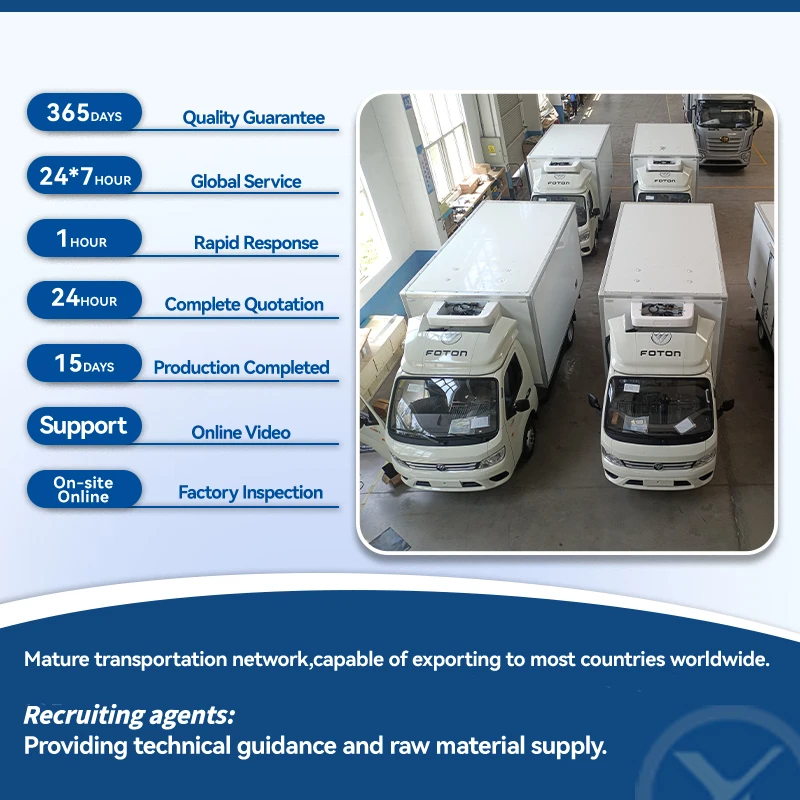 Foton 4x2 1T Mini Gasoline Refrigerator Truck Customization Transport Vegetable Meat Egg Freezer Refrigerated Truck for Sale