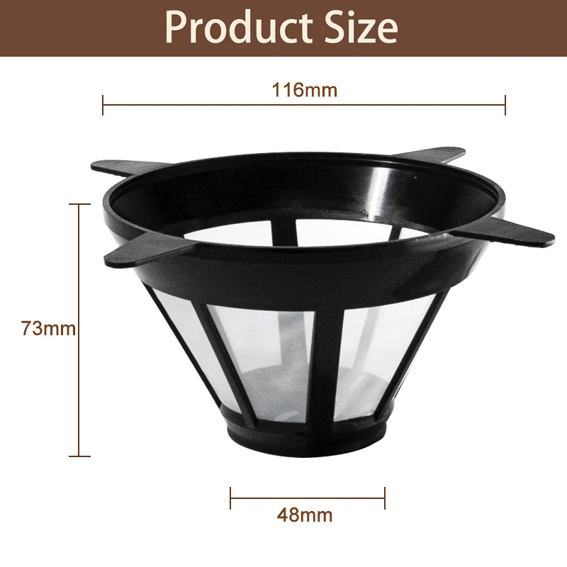 Reusable Replacement Basket Coffee Strainer Paperless Food Grade Nylon Mesh Filter Accessories for Drip Coffee Machine