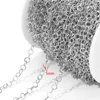 5mm wide, 0.6mm diameter circular chain, Silver