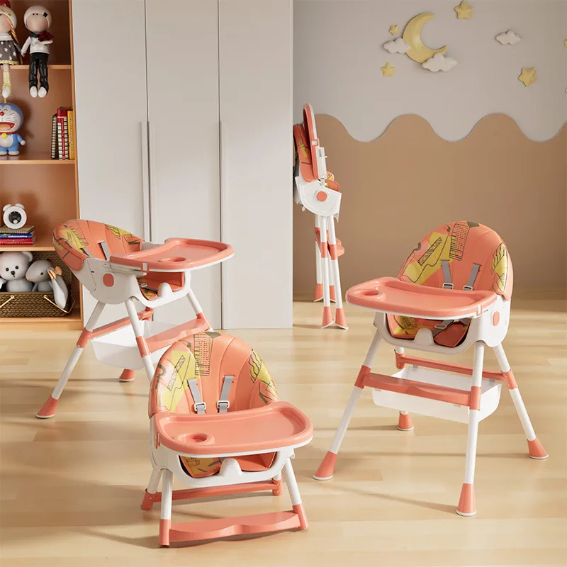 Collapsible with Wheels Dining Chair for Baby Baby Chair Trolley with Cradle Swing Baby Eating Feeding Chair