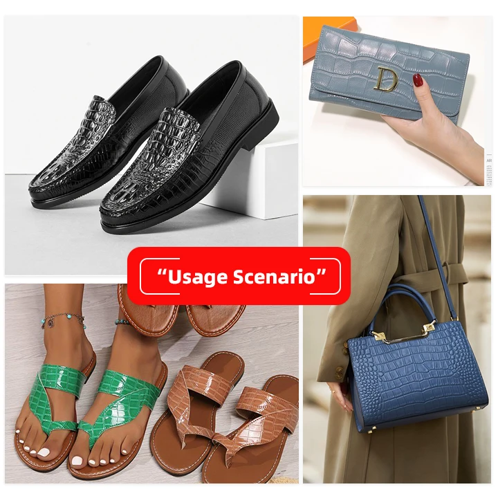 Microfiber PU Fake Crocodile Pattern Synthetic Leather